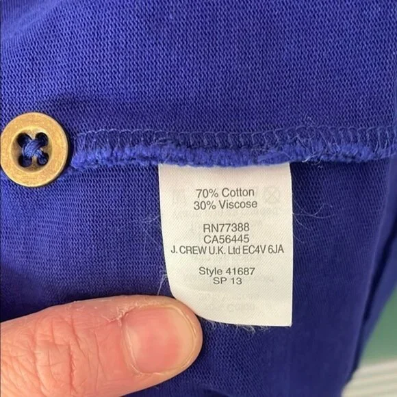 J. Crew Women's L CobaltBlue Sleeveless Scoop Neck Sundress Button Back Detail - Picture 3 of 6